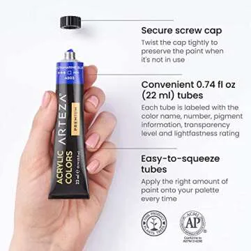 Vibrant ARTEZA Acrylic Paint Set for Artists and Hobbyists