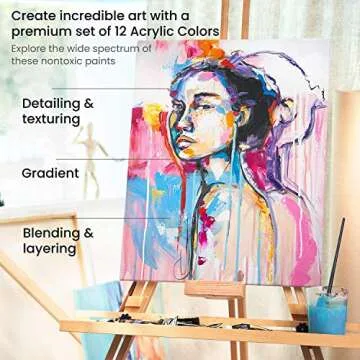 Vibrant ARTEZA Acrylic Paint Set for Artists and Hobbyists