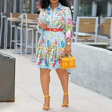 Elegant Floral Sheath Dress for Women in Sky Blue