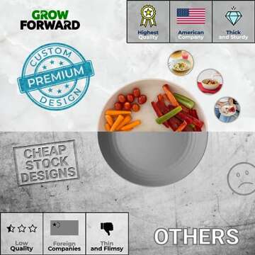 Grow Forward 16-piece Premium Wheat Straw Dinnerware Sets for 4 - Dinner Plates, Dessert Plates, Pasta Bowls, Cereal Bowls - Microwave Safe Plastic Plates and Bowls Sets, RV, Camping Dishes - Sahara