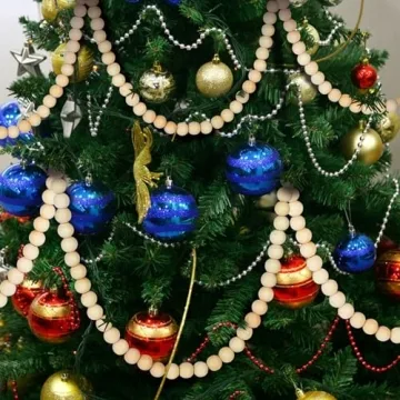 Christmas Wooden Beaded Garland for Holiday Decor