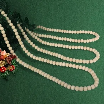 Christmas Wooden Beaded Garland for Holiday Decor