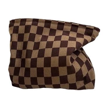 Stylish BIVIZKU Checkered Makeup Bag for All Essentials