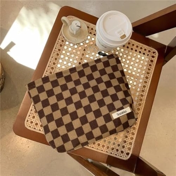 Stylish BIVIZKU Checkered Makeup Bag for All Essentials