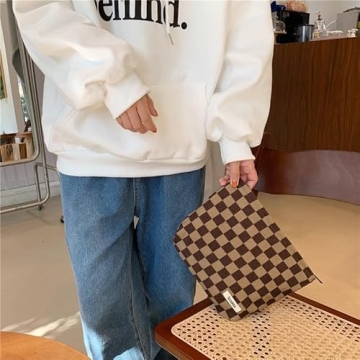 Stylish BIVIZKU Checkered Makeup Bag for All Essentials