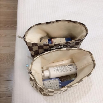 Stylish BIVIZKU Checkered Makeup Bag for All Essentials