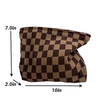 Stylish BIVIZKU Checkered Makeup Bag for All Essentials