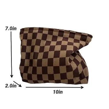 Stylish BIVIZKU Checkered Makeup Bag for All Essentials
