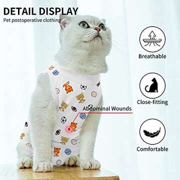 Cat Surgical Recovery Suit - Comfortable E-Collar Alternative