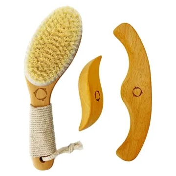 Luxury Dry Brushing Body Brush and Lymphatic Drainage Massage Set for Wellness Enthusiasts
