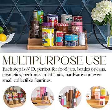 Bamboo 3-Tier Spice Rack | Elegant Kitchen Organizer