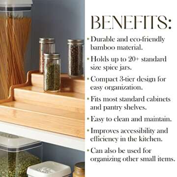 Bamboo 3-Tier Spice Rack | Elegant Kitchen Organizer
