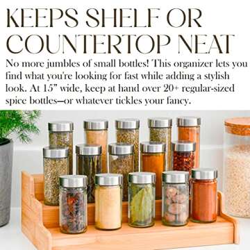 Bamboo 3-Tier Spice Rack | Elegant Kitchen Organizer