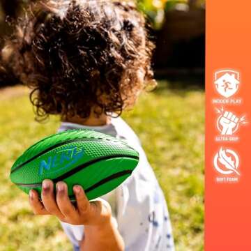 Nerf Mini Foam Sports Ball Set - Foam Football, Soccer Ball + Basketball Set Soft Sports Toy for Kids - Multicolor