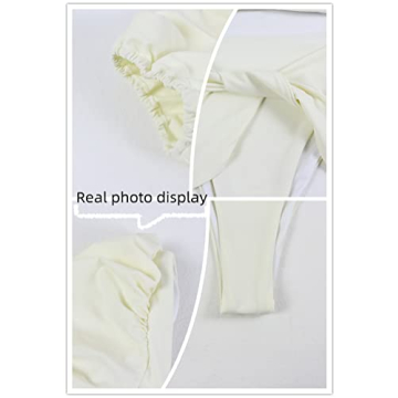 Stylish Women's High Waisted Bikini Set with Puff Sleeves