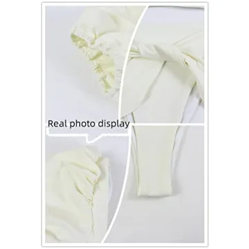 Stylish Women's High Waisted Bikini Set with Puff Sleeves