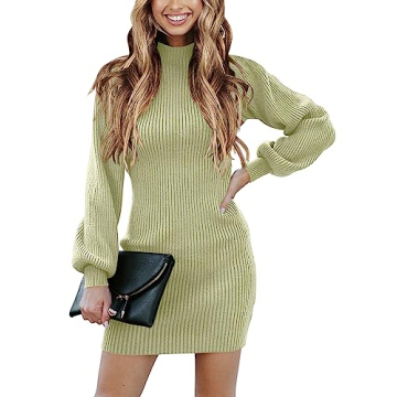 ANRABESS Women Long Sleeve Turtleneck Bodycon Dress - Elegant and Cozy!