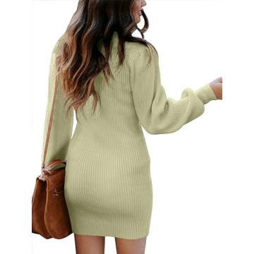 ANRABESS Stylish Turtleneck Bodycon Dress for Women