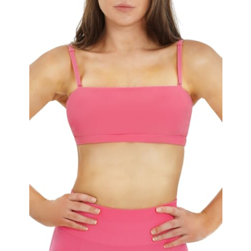 NEWVISISTER NVS Bandeau Sports Bras for Women Detachable Straps Padded Bralette Bra Yoga Fitness Wor...