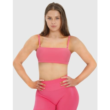 NEWVISISTER NVS Bandeau Sports Bra for Women Padded Comfort