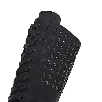 Momuk Punk Style Long Rivet Canvas Boots Knee High Casual Fashion Skirt Dress Shoes for Women & Girls Size 9 B(M) US Black