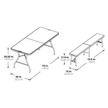 Office Star 3-Piece Folding Table and Benches Set for Any Occasion