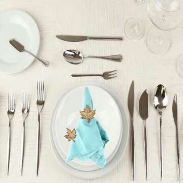 Napkin Ring Holders, Napkin Rings, Napkin Rings Set of 12, Napkin Ring Holders for Cloth Napkins, Round Serviette Rings, Napkin Ring Set, Napkin Ring Bulk - Golden Shine