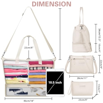 ETRONIK Expandable Weekender Travel Bag Set for Women