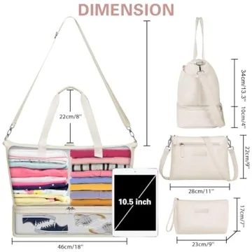 ETRONIK Expandable Weekender Travel Bag Set for Women