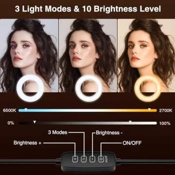 Desk Ring Light for Laptop Computer - Clip on Desktop Ring Light with Stand, Zoom Light for Video Conference,Video Calls, Zoom Meetings, Monitor Webcam, Portable Circle Light for Podcast Streaming