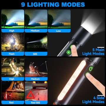 High Lumens Rechargeable LED Flashlight - 990000 LM