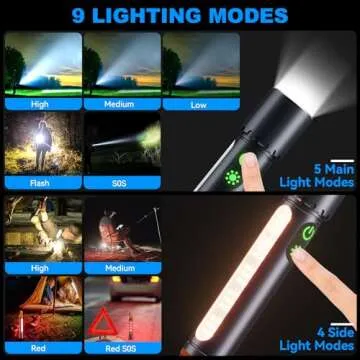 High Lumens Rechargeable LED Flashlight - 990000 LM