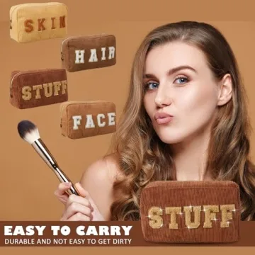 Pinkunn Preppy Makeup Bags for Travel and Gifts