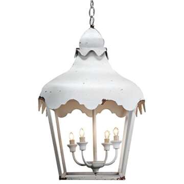 A&B Home White Metal Chandelier - Elegant Lighting Solution