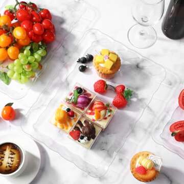 Rossesay 24-Pcs Clear Serving Trays for Events