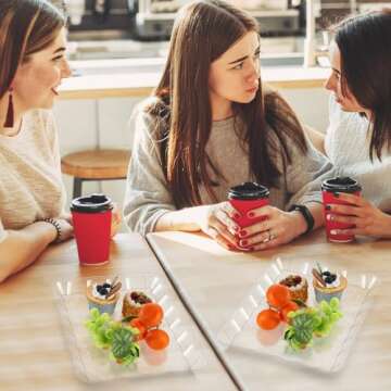 Rossesay 24-Pcs Clear Serving Trays for Events