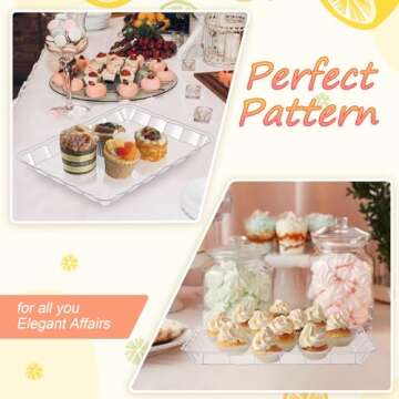 Rossesay 24-Pcs Clear Serving Trays for Events