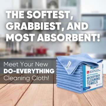 MW Pro Multi-Surface Microfiber Towel – 12 Pack | Premium Cleaning Cloth | Clean, Buff, Dust, Poli...