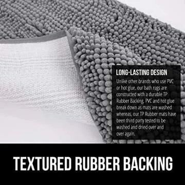 Gorilla Grip Bathroom Rug Sets, Soft Chenille 2 Piece Area Rugs Set, Toilet Base Mat and 30x20 Carpet, Absorbent Microfiber Washable Mats Dry Quickly, Home Décor and Bath Room Accessories, Grey