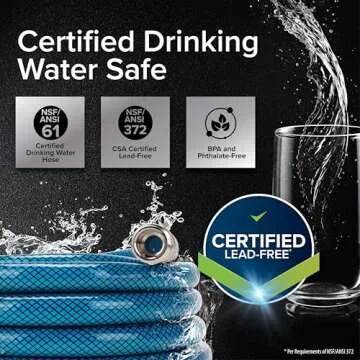 Camco TastePURE 35-Foot Premium Camper/RV Drinking Water Hose - Features a Heavy-Duty No-Kink Design with Strain Relief Ends & 5/8-Inch Inside Diameter - NSF Drinking Water Safe Certified (22843)