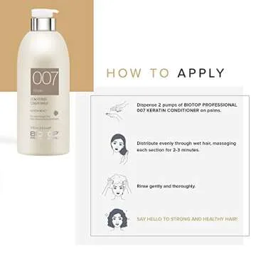 Biotop Professional 007 Keratin Conditioner, Moisturizing Conditioner for Very Damaged Hair 33.80 fl oz