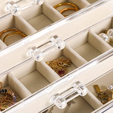 Elegant Frebeauty Acrylic 5-Drawer Jewelry Organizer for Earrings