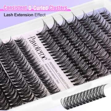 Pawotence Lash Clusters 280pcs Cluster Eyelash Extensions 40D 50D Eyelash Clusters Lash Extension 8-16mm Individual Lashes for Self Application at Home (40D&50D, 0.07D, 8-16mm)