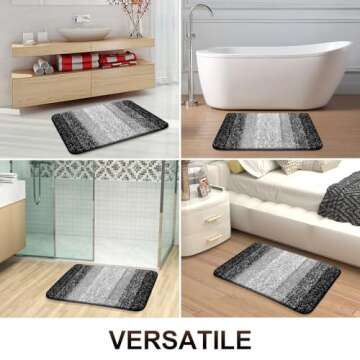 OLANLY Soft Microfiber Bath Rug Runner with Rubber Backing