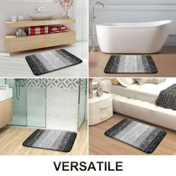 OLANLY Soft Microfiber Bath Rug Runner with Rubber Backing