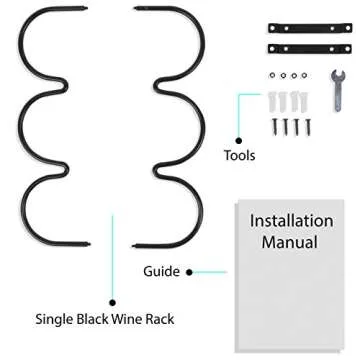 Wallniture Andora Under Cabinet Wine Rack Farmhouse Decor Kitchen Organization and Storage Rack for 3 Liquor Bottles Black