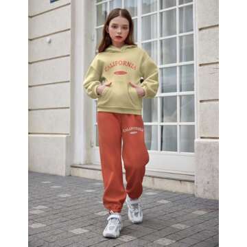 Arshiner Kids 2 Piece Outfits Girls Letter Print Long Sleeve Fashion Sweatshirts and Sweatpants Trac...