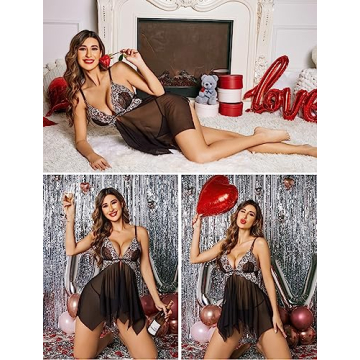 Avidlove Lace Babydoll Nightgown for Women