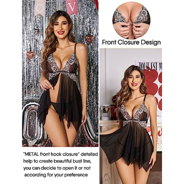 Avidlove Lace Babydoll Nightgown for Women