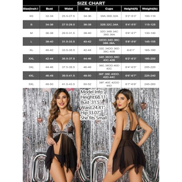 Avidlove Lace Babydoll Nightgown for Women